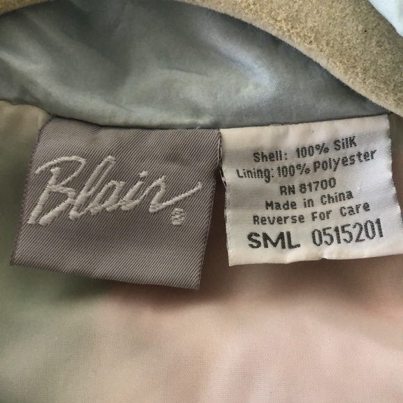 VINTAGE Blair SILk pastel patchwork jacket Small trendy 90s - Picture 10 of 10